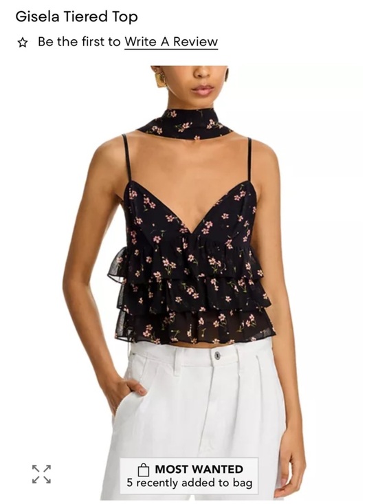 AFRM Tops - AFRM Gisela Tiered Floral Cami Top - Black/Pink Women’s Medium